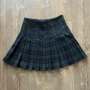 Green and Blue Plaid Skirt